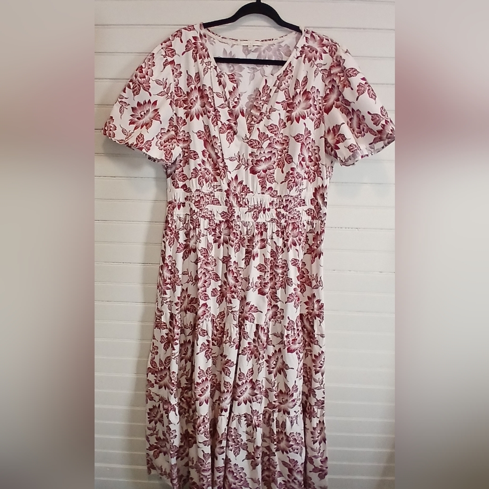 Kate & Sam XL Floral Tiered Maxi Dress Boho Peasant Prairie Cottage - Picture 2 of 10